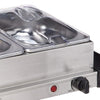 Jumbo Buffet Server & Food Warmer With 3 Removable Containers With Lids, Heated Warming Tray and Removable Tray Frame