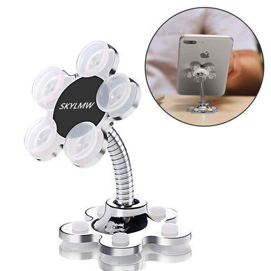 Ekdant®  Mobile Phone Holder 360 Degree Rotatable Metal Flower Magic Suction Cup VIP mobile stand Car Bracket for Home, car, Office - halfrate.in