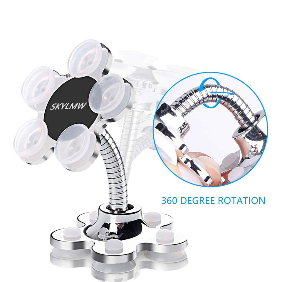 Ekdant®  Mobile Phone Holder 360 Degree Rotatable Metal Flower Magic Suction Cup VIP mobile stand Car Bracket for Home, car, Office - halfrate.in