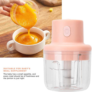 Electric Mini Garlic Chopper Portable Mini Chopper with USB Charging, Powerful Small Food Processor Garlic Masher Blender For Spice Meat Vegetable Nuts 250 ML