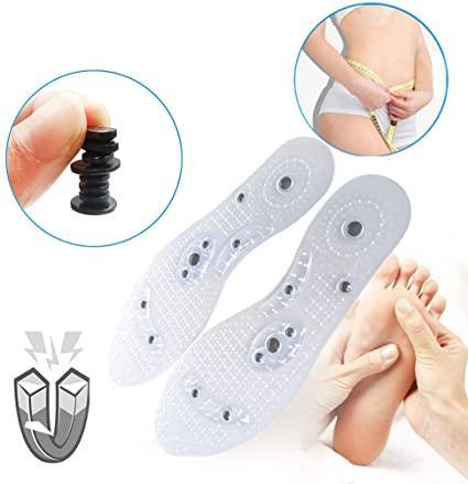 Ratehalf® Chinese therapy anti-odor breathable magnet health care massage silicon insoles magnet - halfrate.in