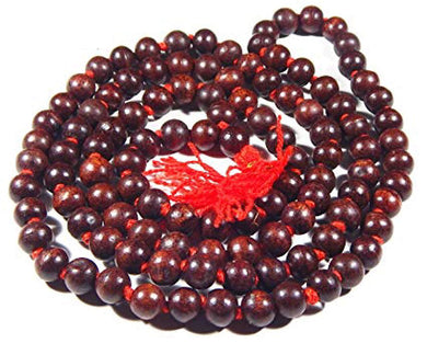 Red Chandan Japa Mala 108+1 Round Beads for Jaaps