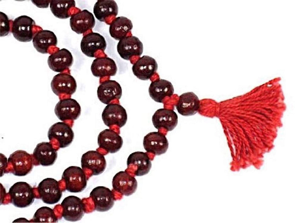 Red Chandan Japa Mala 108+1 Round Beads for Jaaps