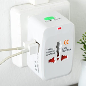 Universal Adapter Worldwide Travel Adapter with Built in Dual USB Charger Ports with 125V 6A, 250V Protected Electrical Plug (White) - halfrate.in