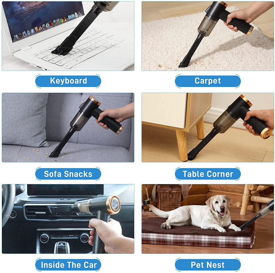 Rechargeable Vacuum Cleaner 2 in 1 Dust Collection Car Vacuum Cleaner High-Power Handheld Wireless Vacuum Cleaner Home Car Dual-use Portable