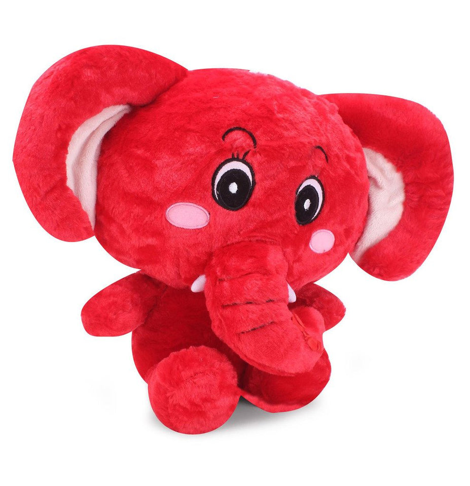 Baby Elephant Soft toy Red Cute Eye Big Ear Elephant Stuffed Soft Plush Toy Love 32 cm  - Red