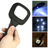 6 LED 3X 60mm Illuminated  UV Money Checker Magnifier Magnifying Glass - halfrate.in