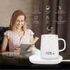 Cup Mug Warmer with Auto Shut Off Hot Plate Personal Heated Ceramic, Desk Coffee Warmer Beverage Warmer Thermostatic Smart Cup Heater Milk, Tea, Cocoa, Water, Home and Office Use with Cup