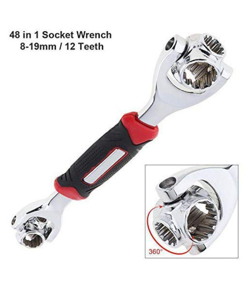 Saleshop365® 48 in 1 Socket Wrench Multifunction Universal Tool with Spline Bolts 360 Degree Revolving Spanner - halfrate.in