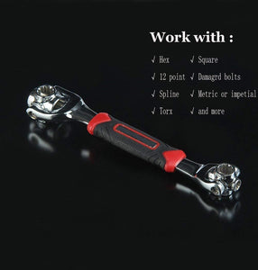Saleshop365® 48 in 1 Socket Wrench Multifunction Universal Tool with Spline Bolts 360 Degree Revolving Spanner - halfrate.in