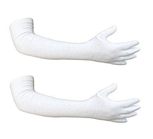 Long Sleeves Skin Protective Unisex Gloves - White - halfrate.in