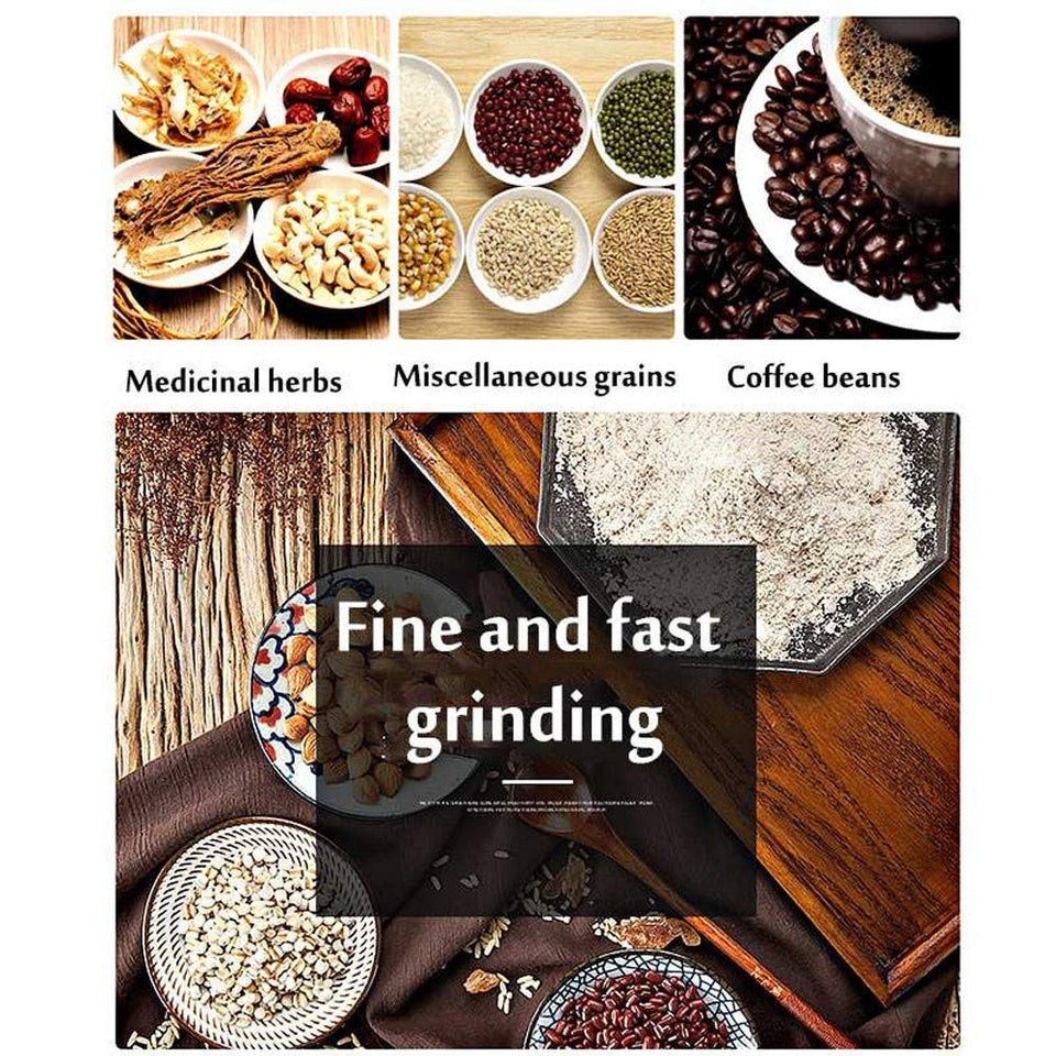 Multifunction Mini Grinder Smash Machine Household Electric Cereals Grain Grinder Coffee Bean Seasonings Spices Milling Ultra Fine Dry Food Powder Machine