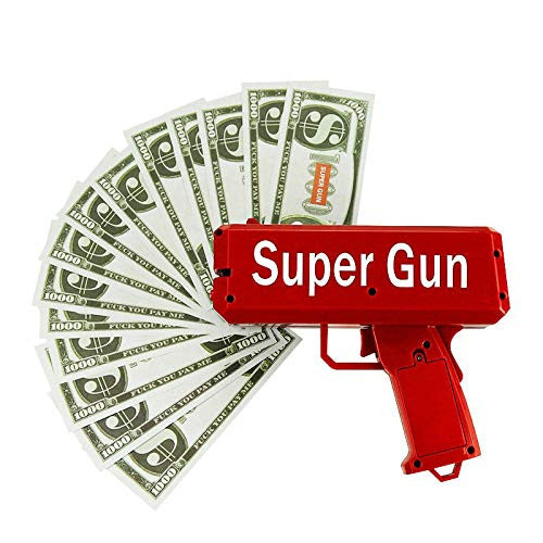 Cash Gun Red/Cash Cannon Rain Money Gun Stress Reducer Anti-Anxiety Toy Christmas Gift Toys for Chilidren & Adults Fun Toy