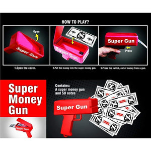 Cash Gun Red/Cash Cannon Rain Money Gun Stress Reducer Anti-Anxiety Toy Christmas Gift Toys for Chilidren & Adults Fun Toy
